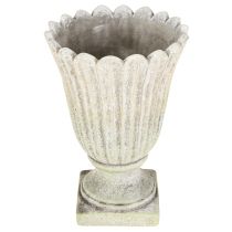 Article Cache-pot en pierre reconstituée trophée style antique gris Ø17,5cm H25cm
