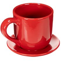 Article Grande tasse décorative avec soucoupe, pouvant servir de pot de fleurs, 17 cm