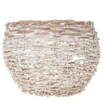 Article Panier rond tressé, grand panier décoratif pour plantations, 23 cm