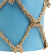 Cache-pot, cache-pot métal, cordon jute H10,5cm 3pcs