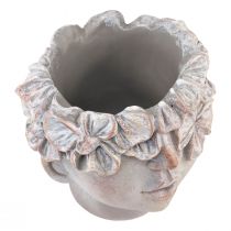 Article Cache-pot visage jardinière buste aspect béton H14cm