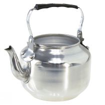 Cache-pot métal décoratif cruche d&#39;eau argent vintage Ø15cm