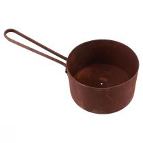 Cache-pot métal jardinière rouille décoration poêle Ø20cm H11cm