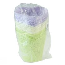 Article Cache-pot papier tressé vert jaune violet Ø9cm H18cm 9 pcs