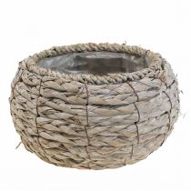 Article Panier à plantes cache-pot rond blanc lavé Ø22cm H13cm