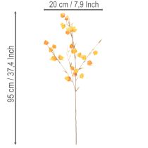 Article Plante artificielle de type lanterne chinoise, branche de Physalis avec fleurs, 95 cm