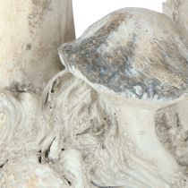 Article Décoration champignon en pierre moulée grise blanchie à la chaux 21,5 × 18 × 22 cm