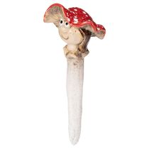 Article Figurine décorative en forme de bouchon de champignon, fille et garçon, amanite tue-mouches avec visage, 13 cm, lot de 2