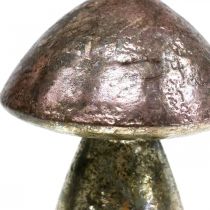 Déco champignons rose décoration automne métal Ø9cm H13.5cm 2pcs
