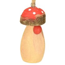 Article Champignon à suspendre en bois blanc, marron assorti 6,5/8cm 8 pcs