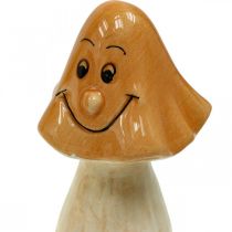 Article Champignons décoratifs en céramique figurines de décoration d'automne marron Ø6cm H10,5cm 3 pièces