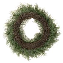 Article Couronne artificielle de branches de pin avec petites pommes de pin, 40 cm
