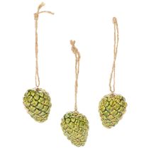 Article Pendentifs en forme de pomme de pin, décorations d'automne à suspendre, 5 cm, lot de 3