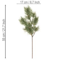 Article Branche de pin artificielle imitant une branche de sapin décorative, 55 cm, lot de 3