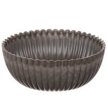 Article Bol côtelé, anthracite, bol décoratif, rond, 15 cm, 2 pièces
