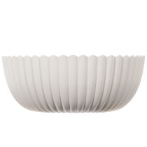 Article Bol rond côtelé blanc pour une décoration polyvalente, 15 cm, 2 pièces