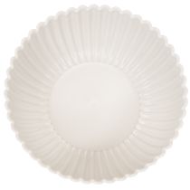 Article Bol rond côtelé blanc pour une décoration polyvalente, 15 cm, 2 pièces