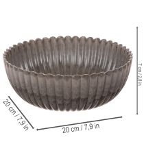 Article Bol rond rainuré, récipient décoratif pour compositions florales, 20 cm, lot de 2