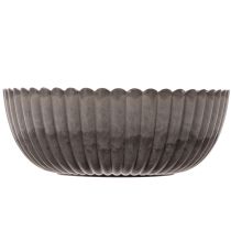 Article Bol rond rainuré, récipient décoratif pour compositions florales, 20 cm, lot de 2