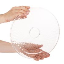 Article Bol rond décoratif transparent avec pied, 32 cm