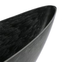 Article Bateau en plastique anthracite ovale 39cm x 12,5cm H13cm 1 pièce