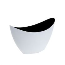Bol décoratif en plastique blanc 20cm x 9cm H12cm