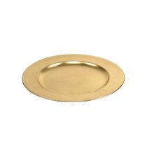 Article Assiette en plastique 25cm dorée effet feuille d'or