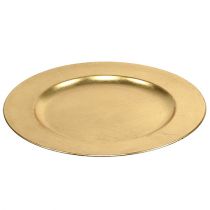 Assiette en plastique Ø33cm or avec effet feuille d&#39;or