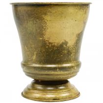 Article Jardinière vintage coupe vase métal laiton Ø17cm H19cm