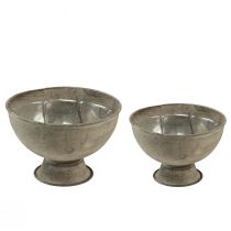 Article Coupe bol trophée décoratif métal gris Ø12,5/15cm lot de 2