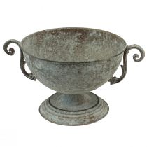 Tasse bol bol décoratif métal marron blanc antique Ø20,5cm