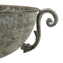 Article Tasse bol bol décoratif métal marron blanc antique Ø20,5cm