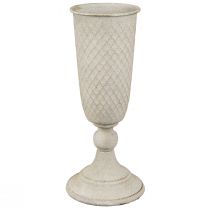 Article Vase coupe en métal gobelet vintage en gris Ø10cm H24cm