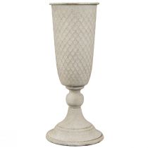 Article Vase en métal en forme de calice, gris vintage, décoration nostalgique, Ø10cm H24cm