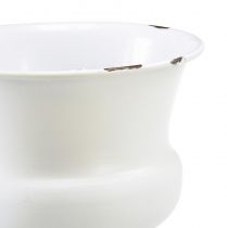 Article Coupe vase coupelle décorative blanc rouille Ø13,5cm H15cm Shabby Chic