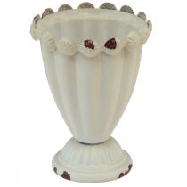 Coupe vase coupelle décorative en métal marron crème Ø9cm H13cm