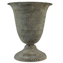 Article Vase coupe métal gris/marron antique Ø20,5cm H25cm