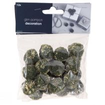 Article Pompons à paillettes vert pompons 2,5 cm 2 sachets – 24 pcs