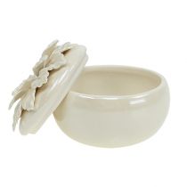 Boîte en porcelaine crème Ø 7,5 cm H.6 cm