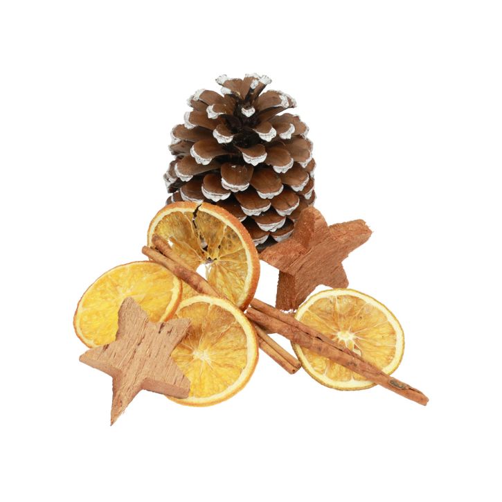 Pot-pourri Cônes de Noël tranches d&#39;orange bois de cannelle 150g