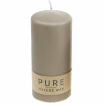 Article Bougie pilier Pure marron 130/60 bougie en cire naturelle durable stéarine et colza