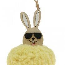 Article Pendentif déco lapin lapin jaune décoration Pâques Ø7cm 6 pièces