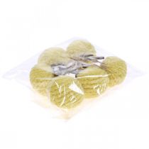 Article Pendentif déco lapin lapin jaune décoration Pâques Ø7cm 6 pièces