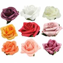 Article Rose en mousse Ø3,5cm différentes couleurs 48 pcs