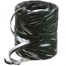 Article Ruban raphia ruban cadeau argent noir ruban décoratif 200m