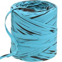 Ruban décoratif en plastique, raphia, ruban cadeau multicolore bleu-marron L200m
