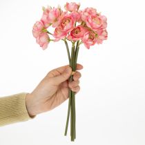 Article Bouquet de renoncules artificielles, décoration de table élégante, 32 cm, 5 pièces