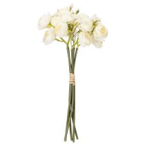 Article Bouquet de renoncules artificielles, décoration florale printanière longue durée, 32 cm, 5 pièces