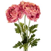 Article Bouquet de renoncules artificielles pour une décoration élégante et facile d'entretien, 51 cm, 3 pièces