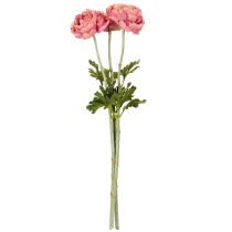 Article Bouquet de renoncules artificielles pour une décoration élégante et facile d'entretien, 51 cm, 3 pièces